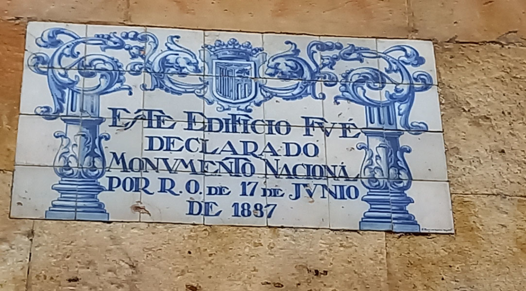 Catedral Nueva de Salamanca placa