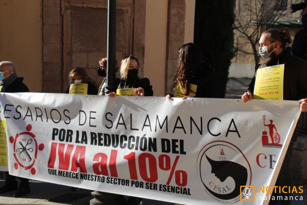 Protesta de peluquerias Salamanca 2