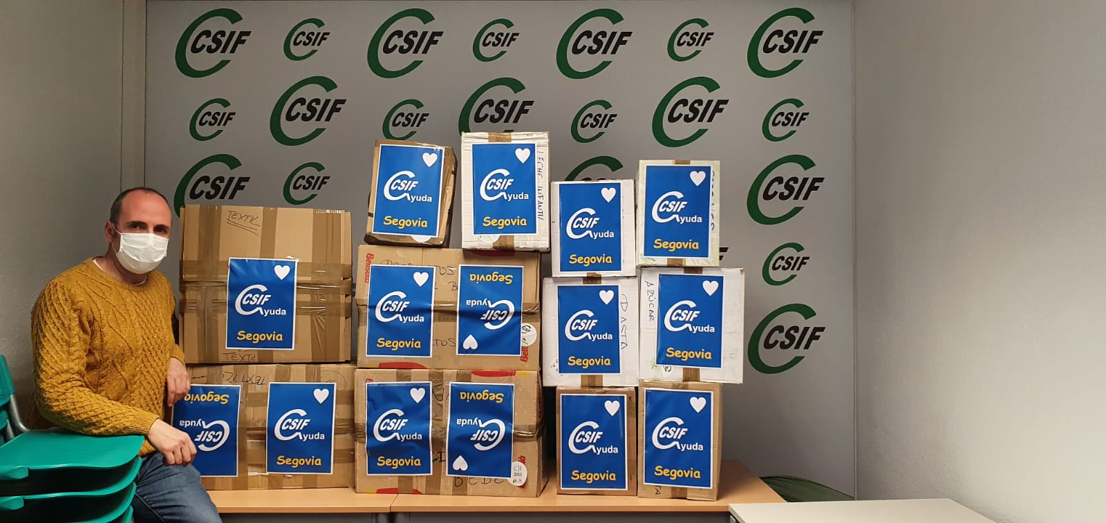 Recogida de material en CSIF SEGOVIA para refugiados ucranianos en Espana