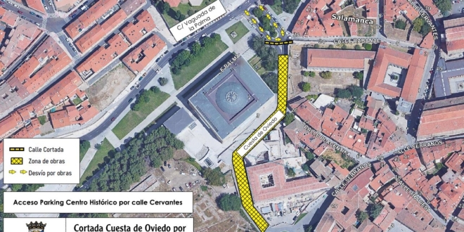 Corte de trafico Cuesta de Oviedo